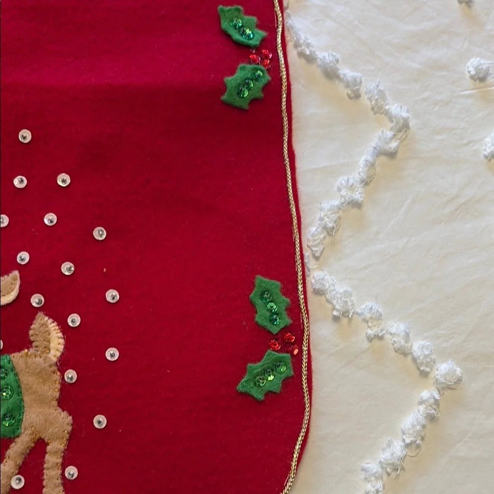 Festive Christmas Handmade Red Holiday Table Runner